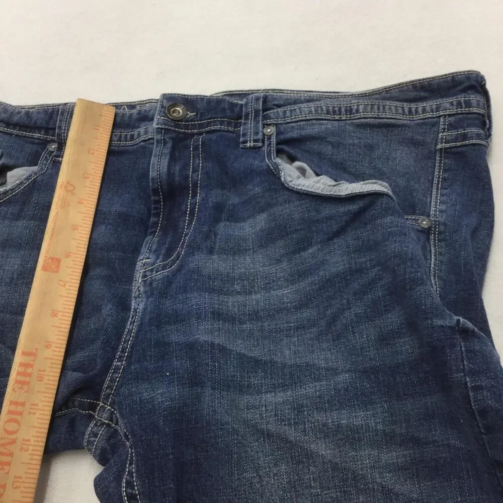 TK Axel Slim Boot Jeans Mens 40x32 Blue Wash Bootcut Denim Stretch Zip Fly